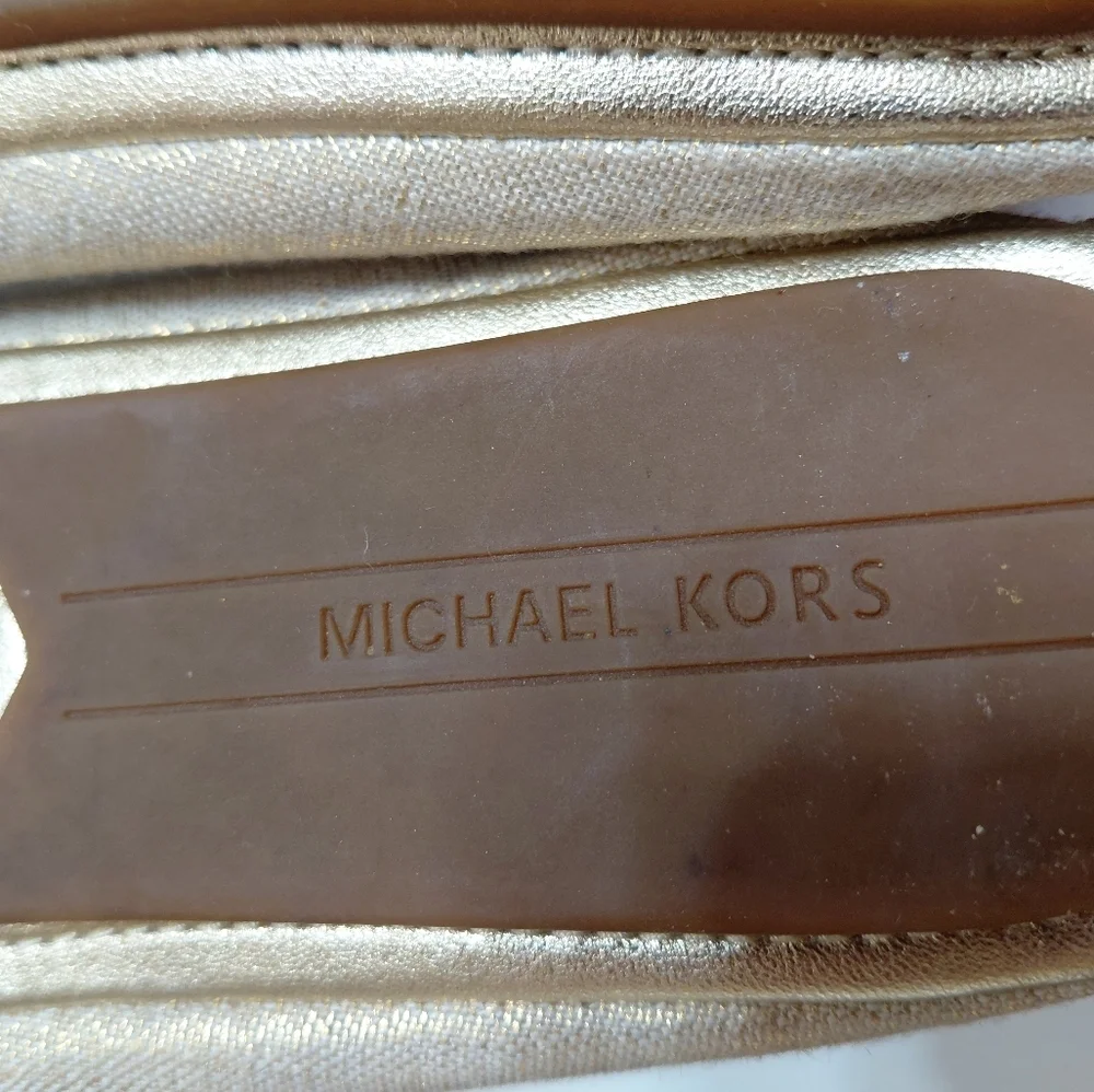 Michael Kors Lillie Gold Ballet Flats Women's Size 7.5